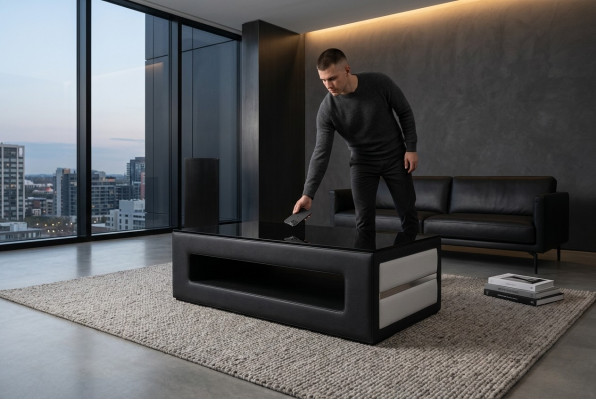 Ontwerp glazen salontafel bijzettafel bank bank banktafels lederen gestoffeerde tafel