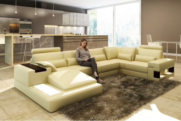 Moderne Designer hoekbank U-vorm woonlandschap bank banken bekleding.