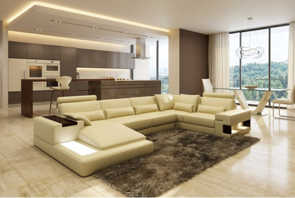 Moderne Designer hoekbank U-vorm woonlandschap bank banken bekleding.