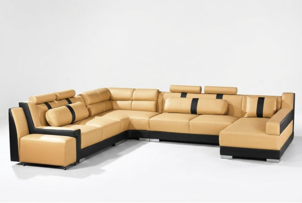 Leder bank bank Bekleding Hoek U Vorm Woonlandschap Hoekbank Sofa's