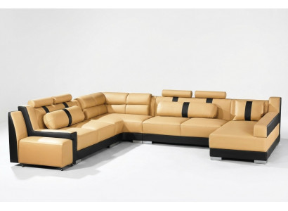 Leder bank bank Bekleding Hoek U Vorm Woonlandschap Hoekbank Sofa's