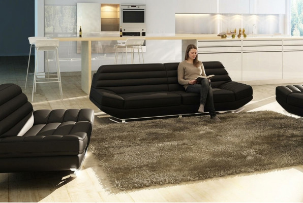 Designer meubels Bankstel Coch 3-zits gestoffeerde banken Woonkamerbanken