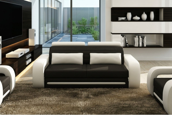 Lederen bank Bank Sofa's Banken 3-zits Design Modern Sofa 3-zits Davos