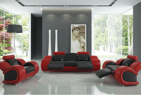 Ledersofa Bank Woonkamerbank 3-zits Design Moderne Bank 3-zits Berlijn