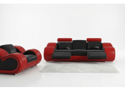 Ledersofa Bank Woonkamerbank 3-zits Design Moderne Bank 3-zits Berlijn