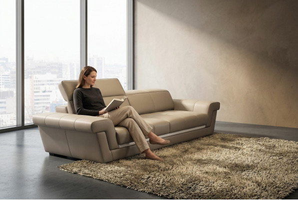 Leren bank bank woonlandschap 3-zits design moderne bank 5136_3ER