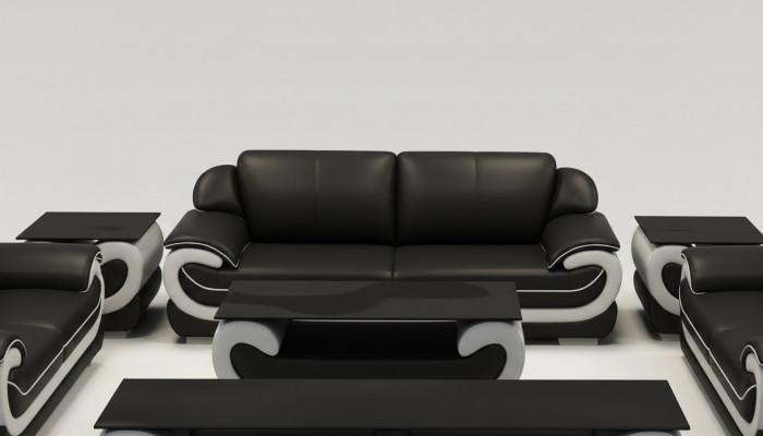 Leren bank Bank Woonlandschap 3-zits Ontwerp Modern Bank Banken
