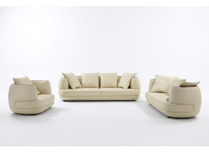 Bankstel Design Bank 3+2 Set Beklede Leren Bank Woonkamer Garnituren