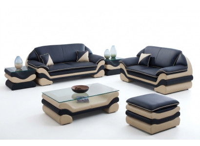Leren bank Bank Woonlandschap 3+2 zitter Design bank Klassiek meubilair