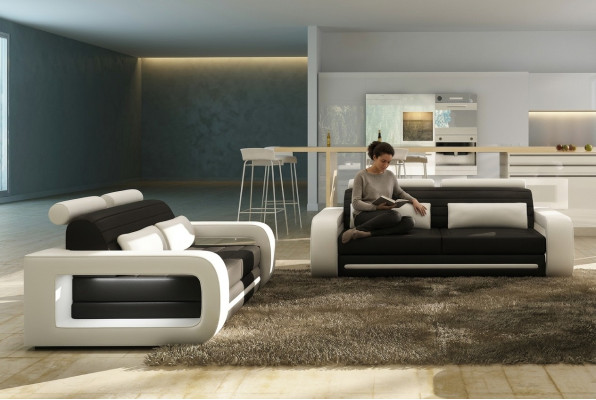 Leren bankstel Hoekbank Woonlandschap 3+2 zits Ontwerp Moderne bank Bankstel