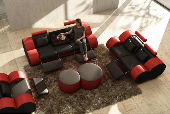 Sofa set Design Bankstel 3+2 Set Bekleding Leer Bank Woonkamersets