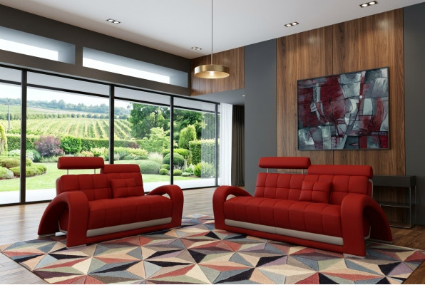 Leren bank bank woongebied 3+2 zits modern designbank 2232