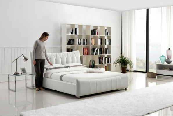 Modern design bed XXL beds hotel luxury style double leather 140 160  Modern design bed XXL bedden hotel luxe stijl dubbel leer 140 160