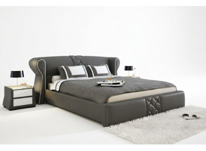 Leder bekleding bed bedden hotel klassiek ontwerp dubbel huwelijks slaapkamer nieuw