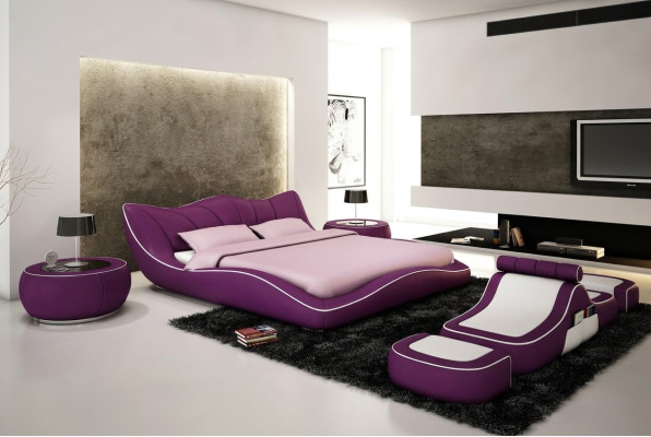 Modern ontwerp bed XXL Decoratieve bedden Luxe stijl Dubbel hotel leder