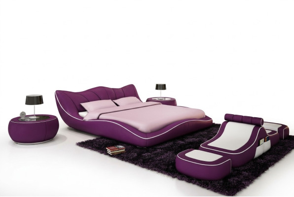 Modern ontwerp bed XXL Decoratieve bedden Luxe stijl Dubbel hotel leder