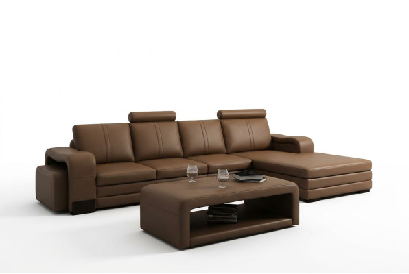 Leren bank Bankstellen Bankstellen XXL Hoekbank Woonlandschap L-vorm Design Modern