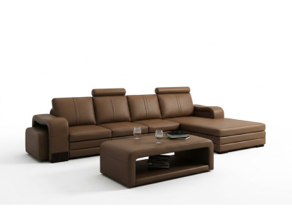 Leren bank Bankstellen Bankstellen XXL Hoekbank Woonlandschap L-vorm Design Modern