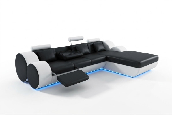 Leren bank Bank Woonlandschap L-vorm Ontwerp Modern Bankstel 3085  Leren bank Bank Woonlandschap L-vorm Ontwerp Modern Bankstel 3085