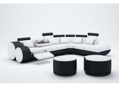 XXL Multifunctioneel leren bankstel Bank Grote bank Bekleding Hoekbank Modern  XXL Multifunctioneel leren bankstel Bank Grote bank Bekleding Hoekbank Modern