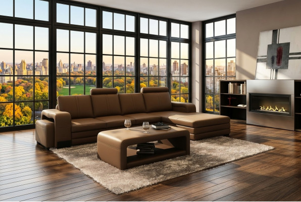 XXL Multifunctionele leren bank Bank Grote bank Decor Bekleed hoekbank Modern XXL Multifunctionele leren bank Grote bank Decor Beklede hoekbank Modern