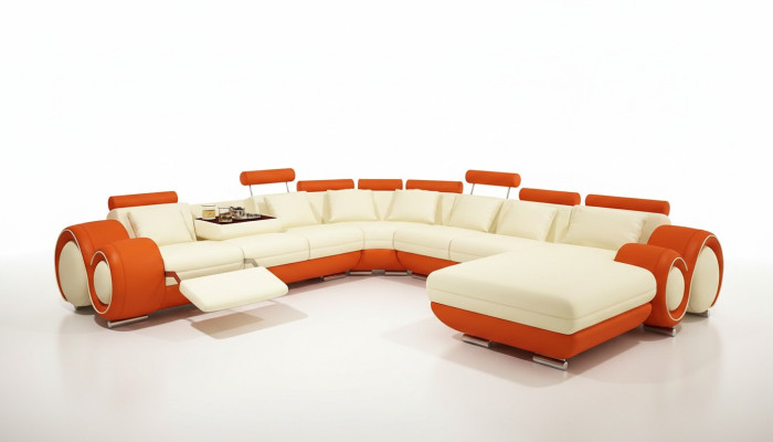Multifunctionele leren bank bank bank bank Moderne XXL Groot