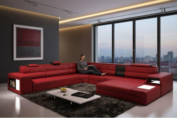 U Vorm XXL Designer Woonlandschap Hoekbank Hoek Bankstel Bank