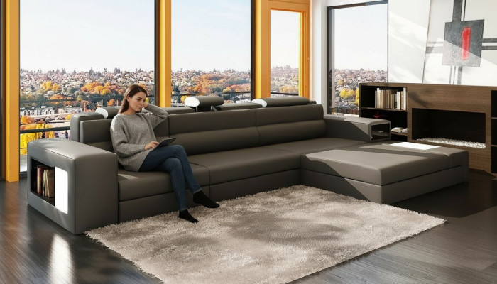 Ontwerp XXL Grote Hoekbank Bekleding Hoekbank L Vorm Lederen Bankstellen Set