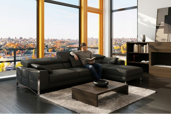 Ontwerp Ecken XXL Grote bekleding Hoekbank Bank Lederen Bankstel combineren