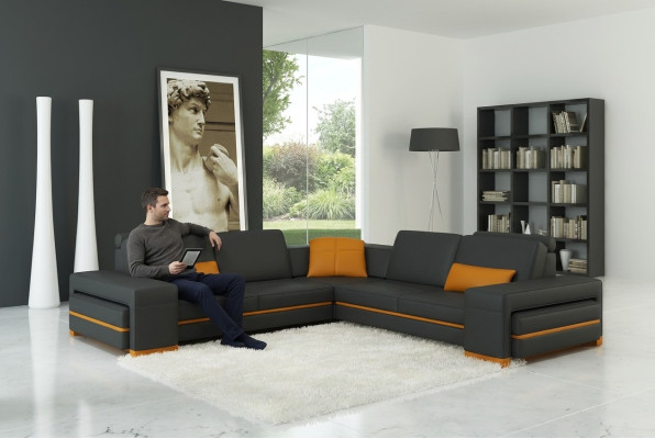 Leren hoekbank woonlandschap L-vorm ontwerp moderne decoratie hoekbanken