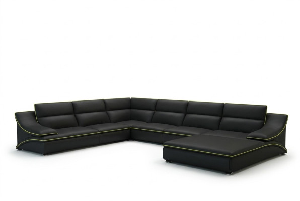 Ontwerp XXL Grote Hoekbank met Grote Kussens Leren Hoekbank Bankstel Sofaset