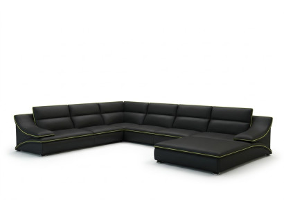 Ontwerp XXL Grote Hoekbank met Grote Kussens Leren Hoekbank Bankstel Sofaset