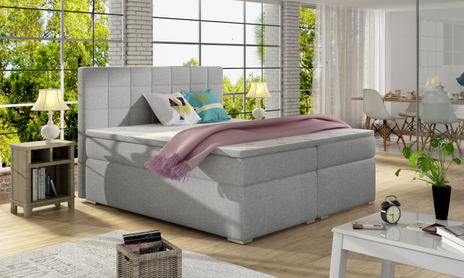 Boxspring 180x200cm Bed Bedden Hotel Leder Compleet Bedlade Topper