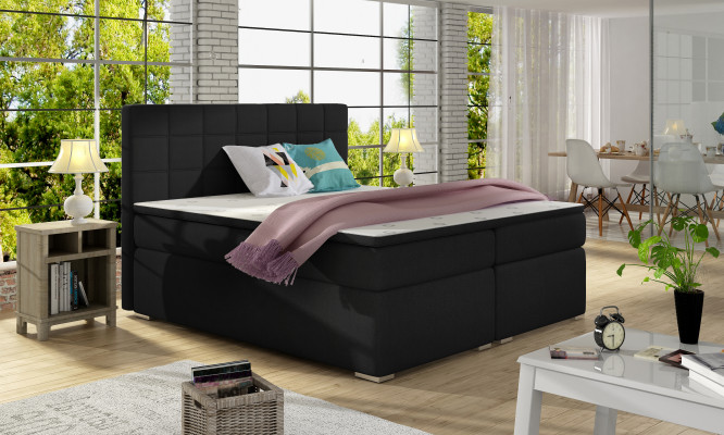 Boxspring 180x200cm Bed Bedden Hotel Leder Compleet Bedlade Topper