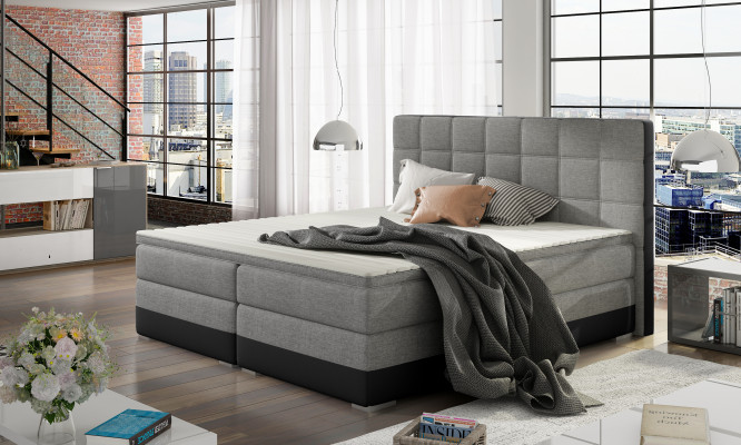 Leren bed Gestoffeerd bed Boxspring bedden Bedlade 180x200cm Matras