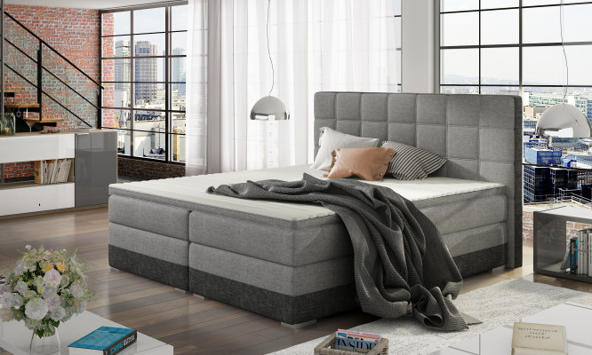Leren bed Gestoffeerd bed Boxspring bedden Bedlade 180x200cm Matras