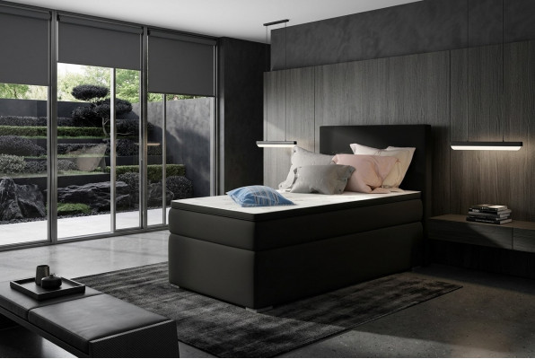 Boxspring Bed Hotel Bedden 90x200cm Leer Compleet Bedframe Topper