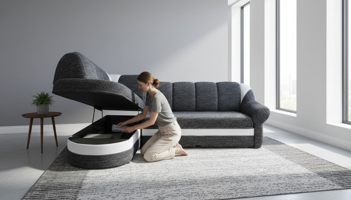 Funktionsbank Slaapbank Sofa Kussen Woonkamer Hoekbank Textiel Zitplaatsen