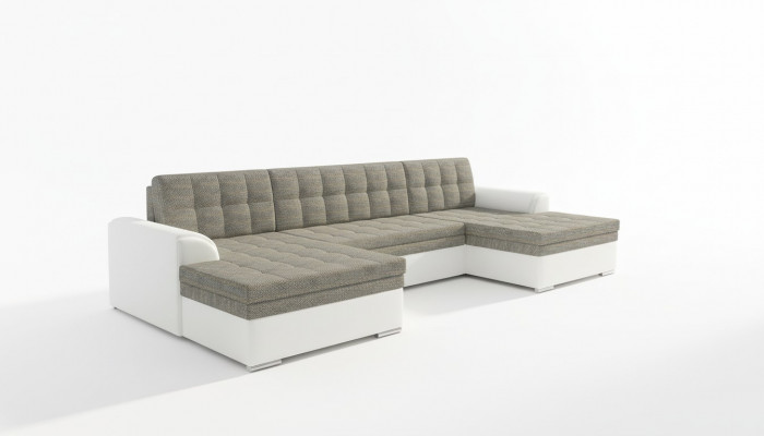 Modern Design Hoekbank Vento Slaapfunctie Bank Leer Bekleding Textiel Bankstellen