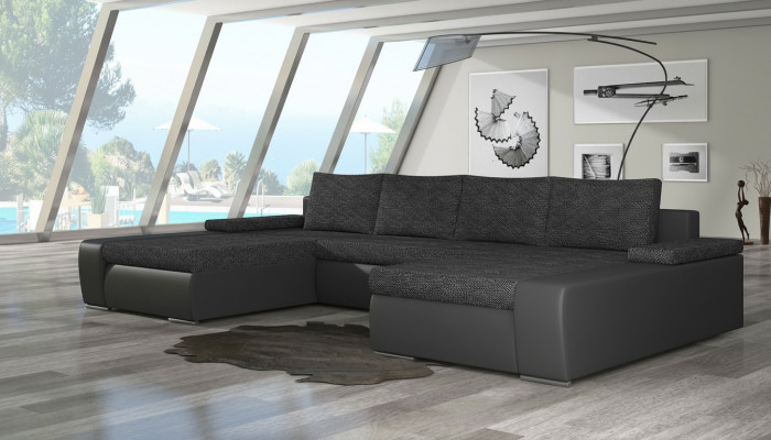 XXL Grote slaapbank Relax woonkamer hoekbank set Bekleding Bank Hoekbank