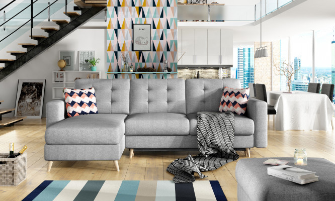 Ontwerp hoekslaapbank met slaapfunctie bank textiel lederen bekleding banken nieuw