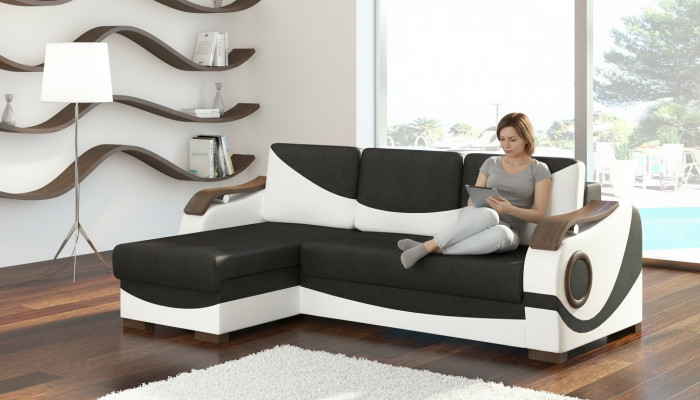 Bedfunctie Functionele slaapbank Hoekbank Textiel Stof Bankstel met bekleding