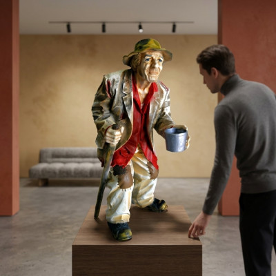 Ontwerp Bedelaar Figuur Standbeeld Sculptuur Figuren Sculpturen Decoratie Deco 5623 Nieuw