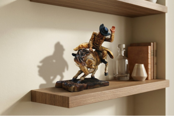 Ontwerp Cowboy Rodeo Paard Figuur Standbeeld Sculptuur Figuren Sculpturen Decoratie 5641