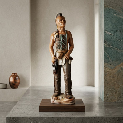 Beeld Indiaan VS Wilde Westen standbeeld sculptuur figuren beeldhouwwerken decoratie nieuw