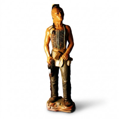 Beeld Indiaan VS Wilde Westen standbeeld sculptuur figuren beeldhouwwerken decoratie nieuw