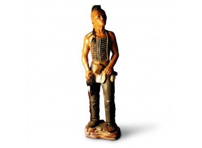 Beeld Indiaan VS Wilde Westen standbeeld sculptuur figuren beeldhouwwerken decoratie nieuw