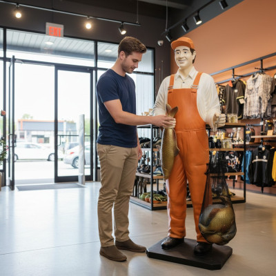 Ontwerp Fischer Figuur Standbeeld Sculptuur Figuren Sculpturen Decoratie Deco 5661 Nieuw