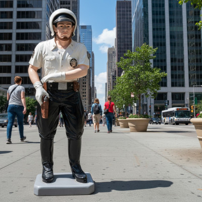 VS Highway Police Officer Figurine Standbeeld Sculptuur Beeldjes Sculpturen Decoratie Deco