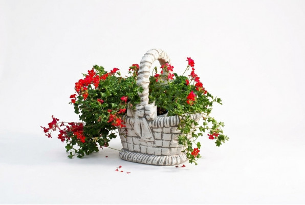 Figuur bloempot plantenbak decoratie wit Figuur bloempotten tuin